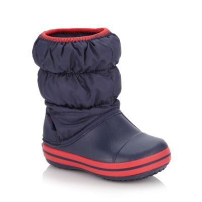 Crocs Boy's navy puffed snow boots